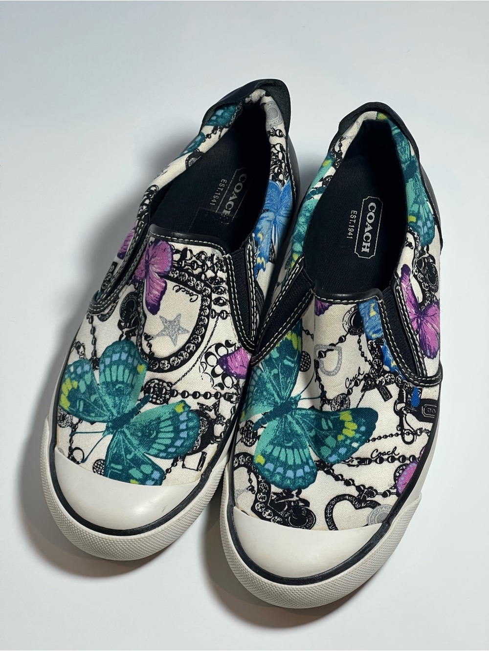 Coach Beale 7.5B Butterfly Slip-On Sneakers - with minimal wear